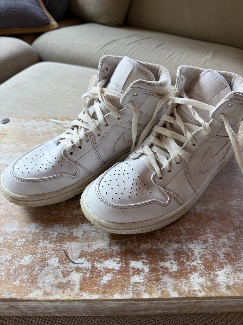 Nike Women's High-Top Sneakers in Off-White/Beige